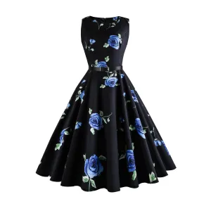 1950s Fashion Vintage Dresses Elegant Printed Floral Tea Dress 