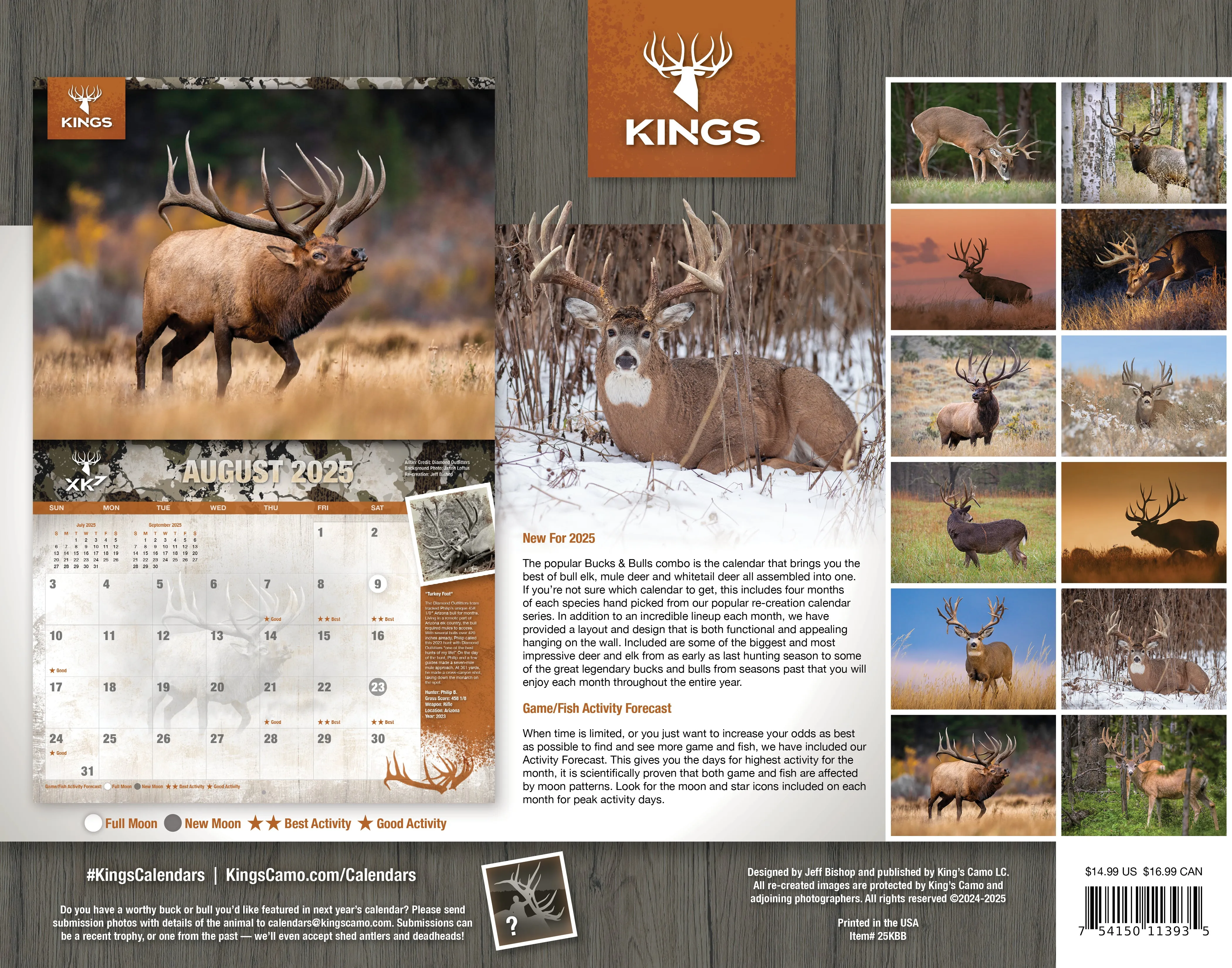 2025 Kings Bucks & Bulls Calendar TWIN PACK