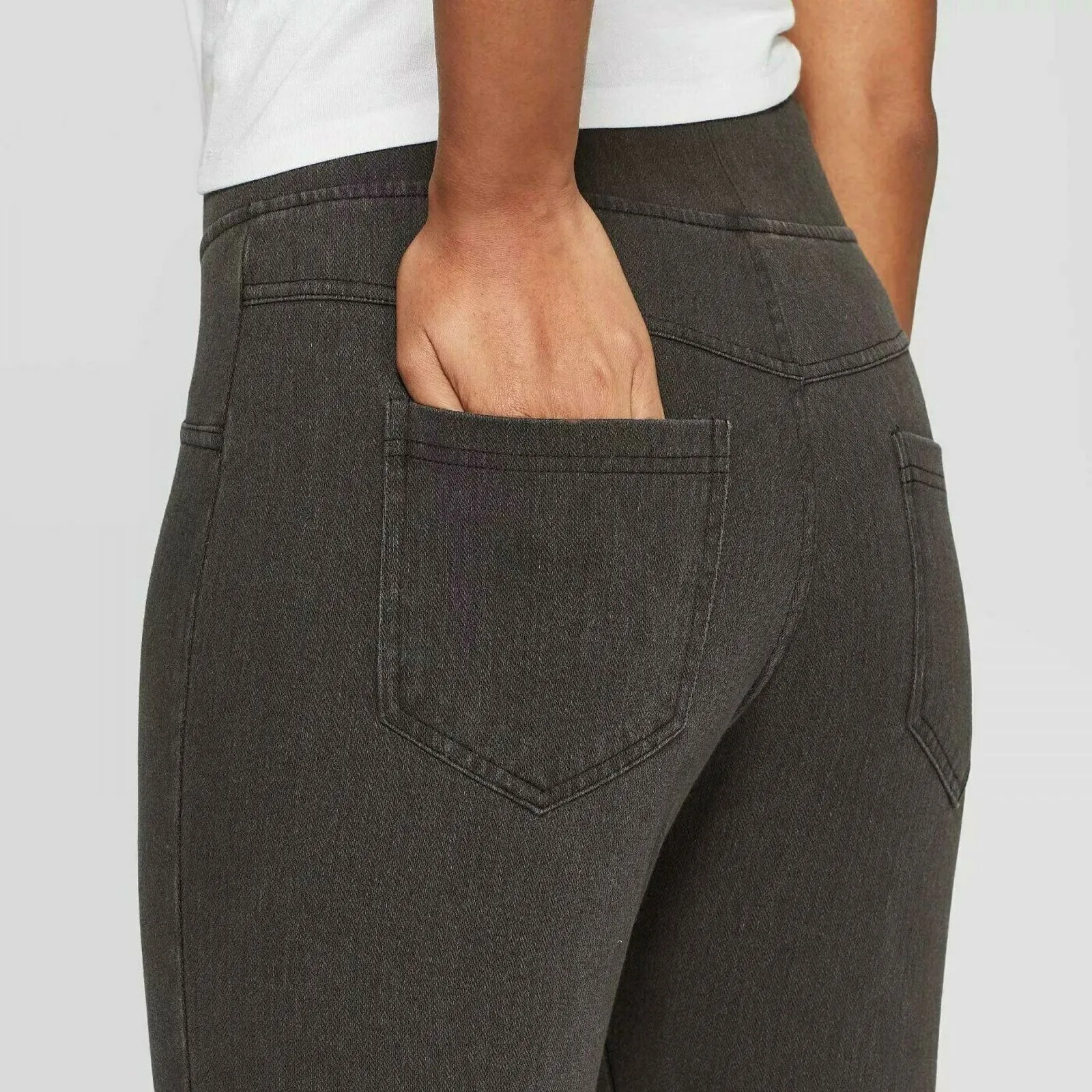 A New Day Women'a High Waist Jeggings Grey Large