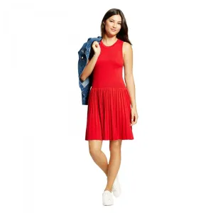 A New Day Women's Textured Sweater Dress Red XXL