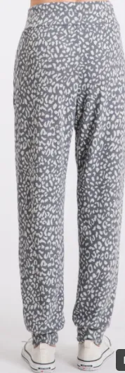 Alex Dark Gray Leopard Lounge Joggers(Matching Top Available Soon)