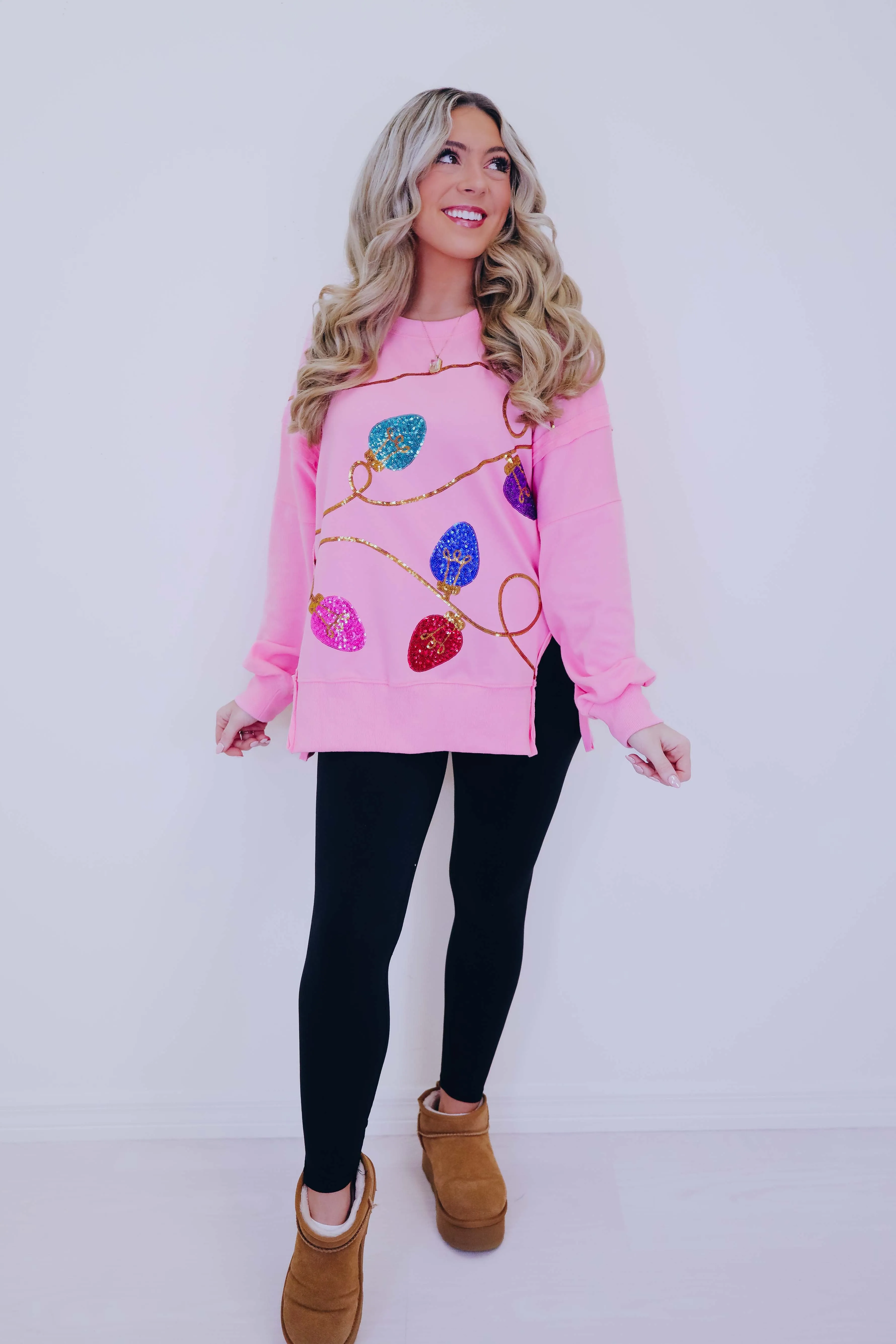 All Knotted Up Sequin Lights Oversized Top