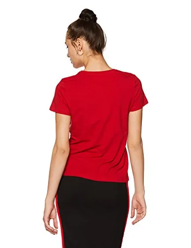 Amazon Brand - Symbol Women's Solid Regular Fit Half Sleeve T-Shirt (RN-PO2-COMBO1-Black & Red-XL) (Combo Pack of 2)