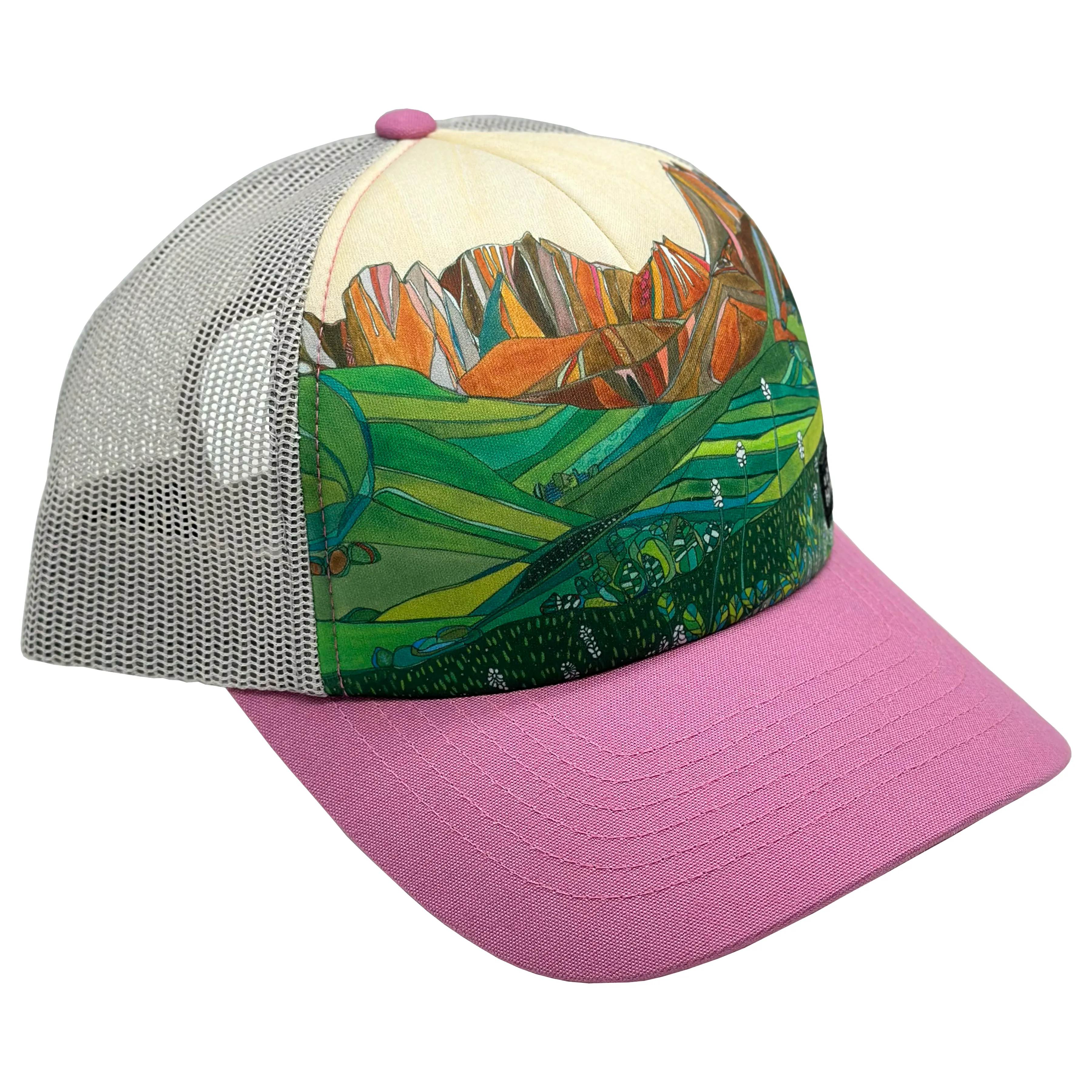 American Basin | Trucker Hat | 100% Organic Cotton Wild Rose Brim   100% Recycled Grey Mesh