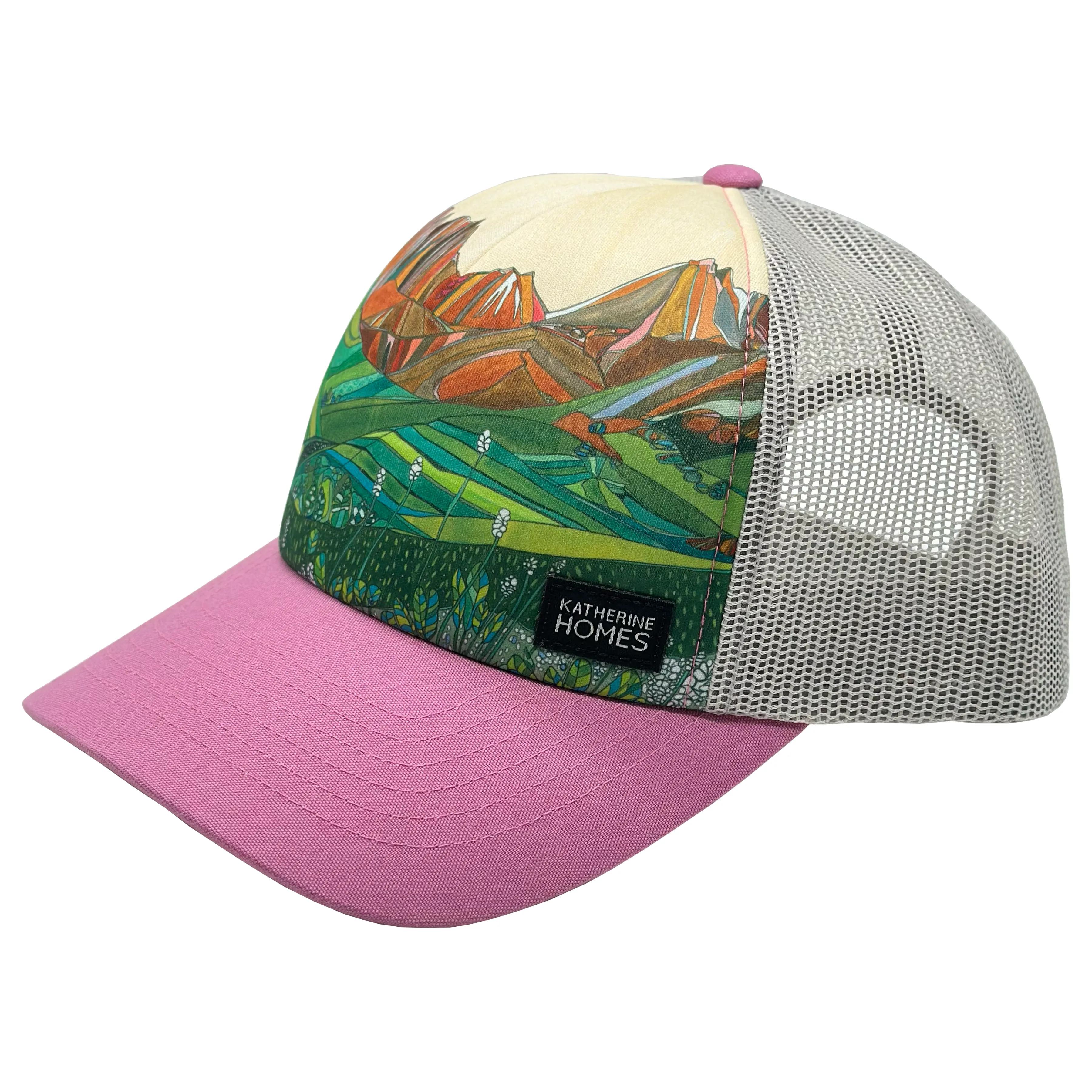 American Basin | Trucker Hat | 100% Organic Cotton Wild Rose Brim   100% Recycled Grey Mesh