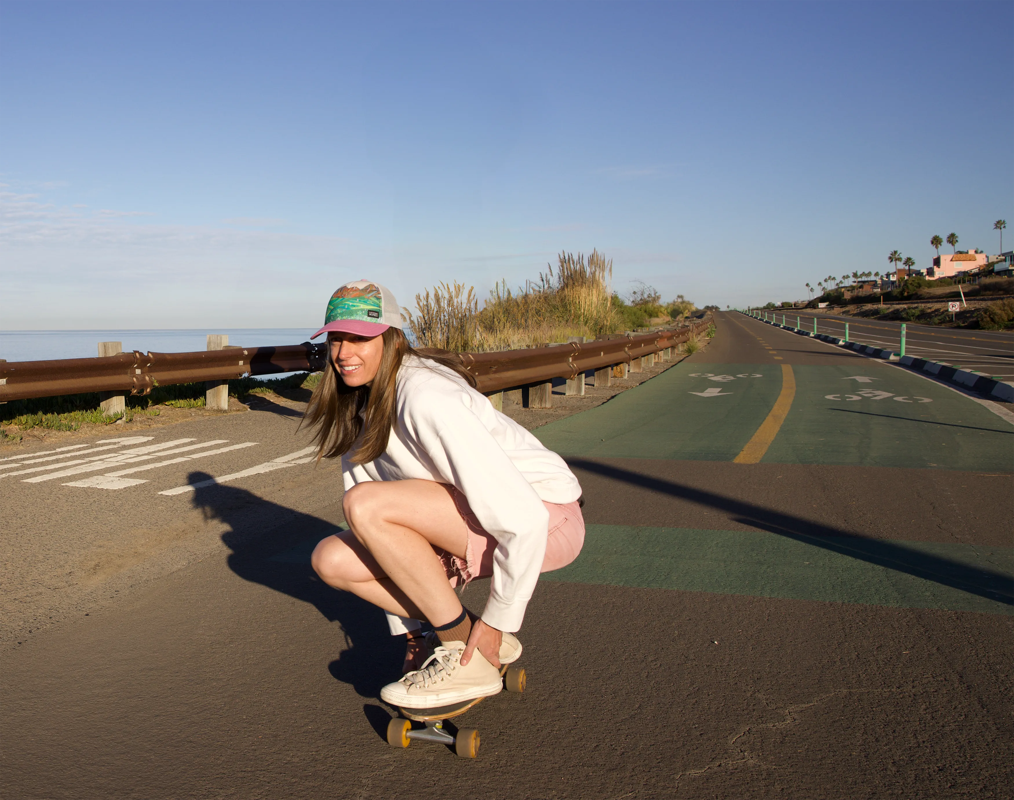American Basin | Trucker Hat | 100% Organic Cotton Wild Rose Brim   100% Recycled Grey Mesh