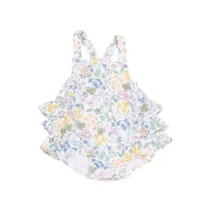 Angel Dear || Samantha Floral Ruffle Sunsuit
