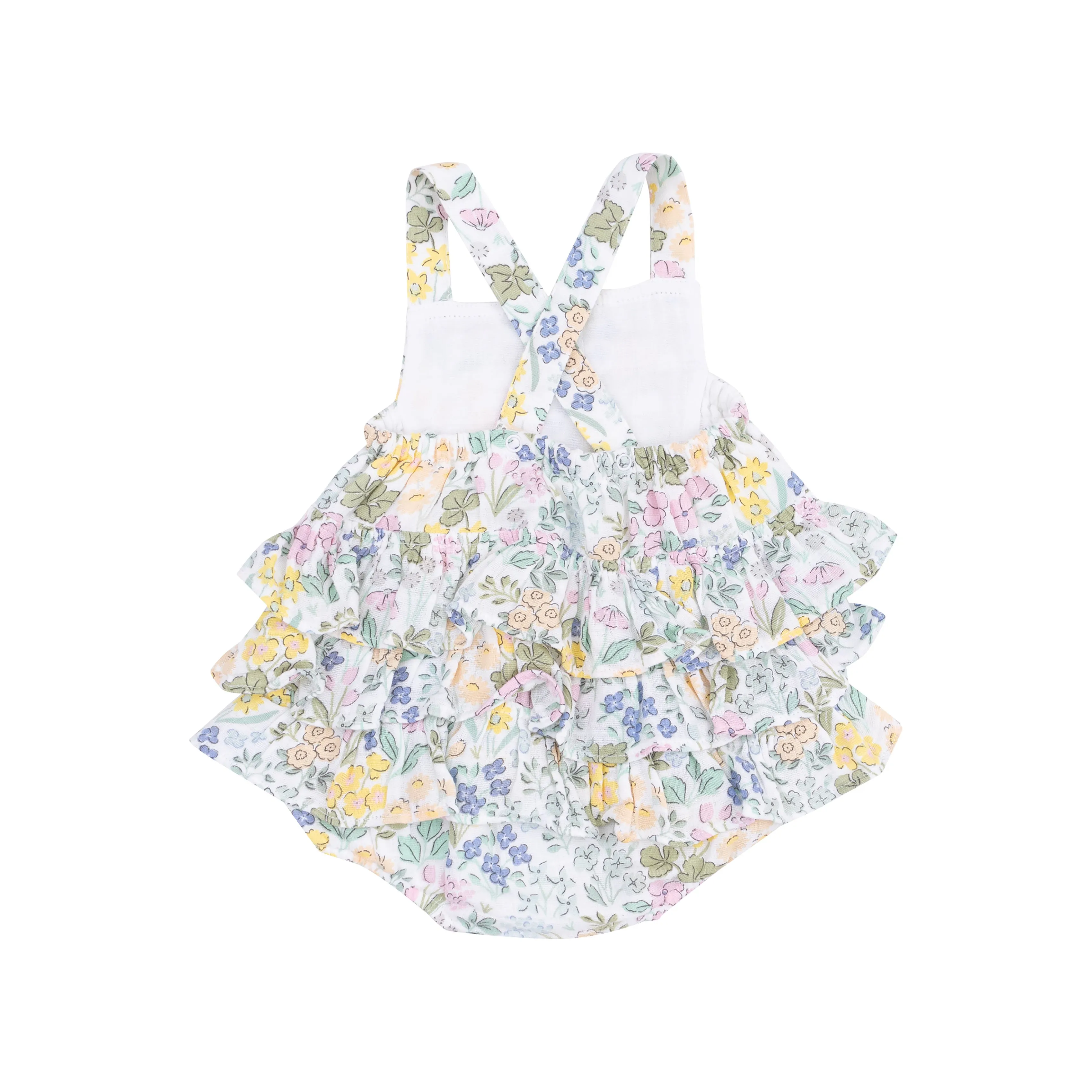 Angel Dear || Samantha Floral Ruffle Sunsuit