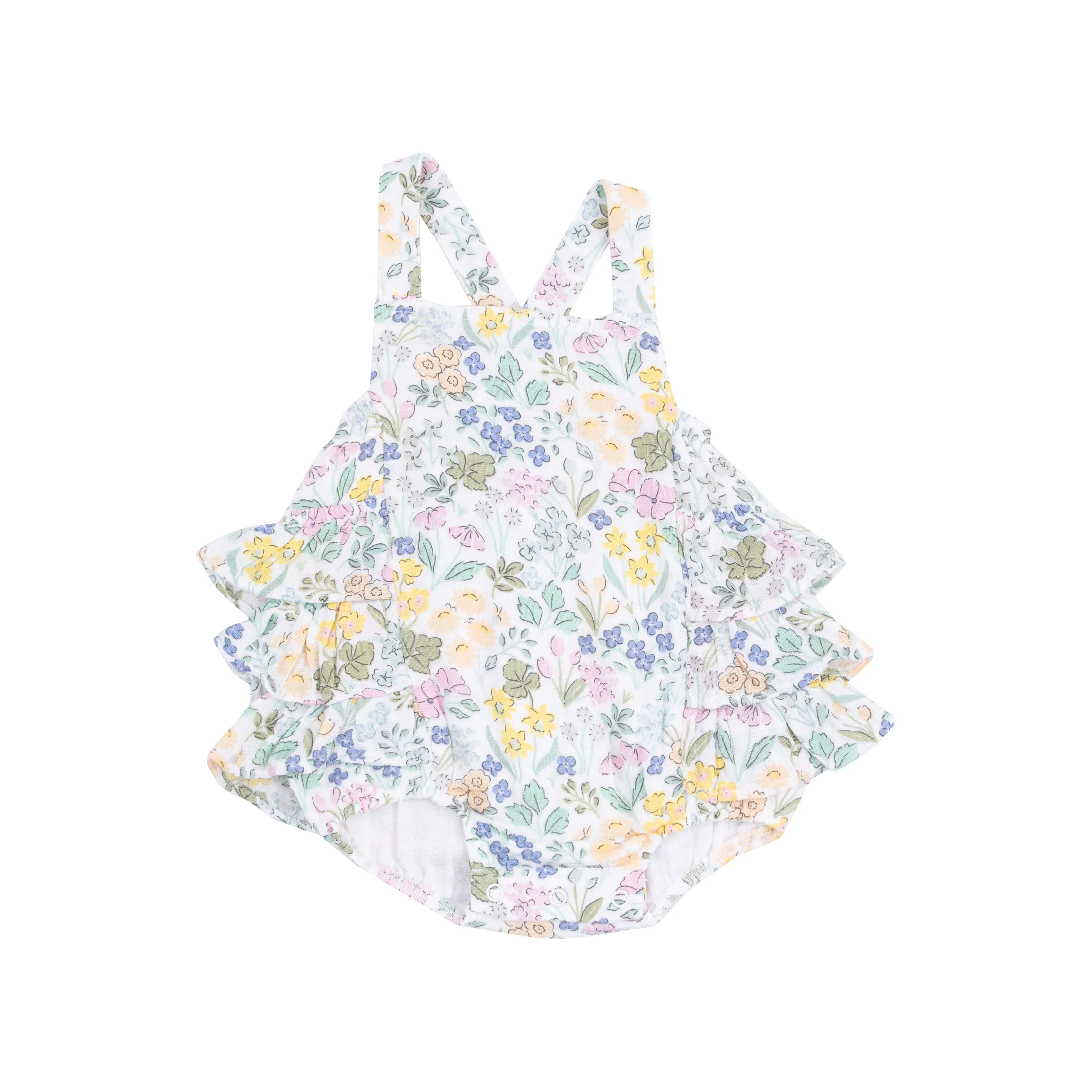 Angel Dear || Samantha Floral Ruffle Sunsuit