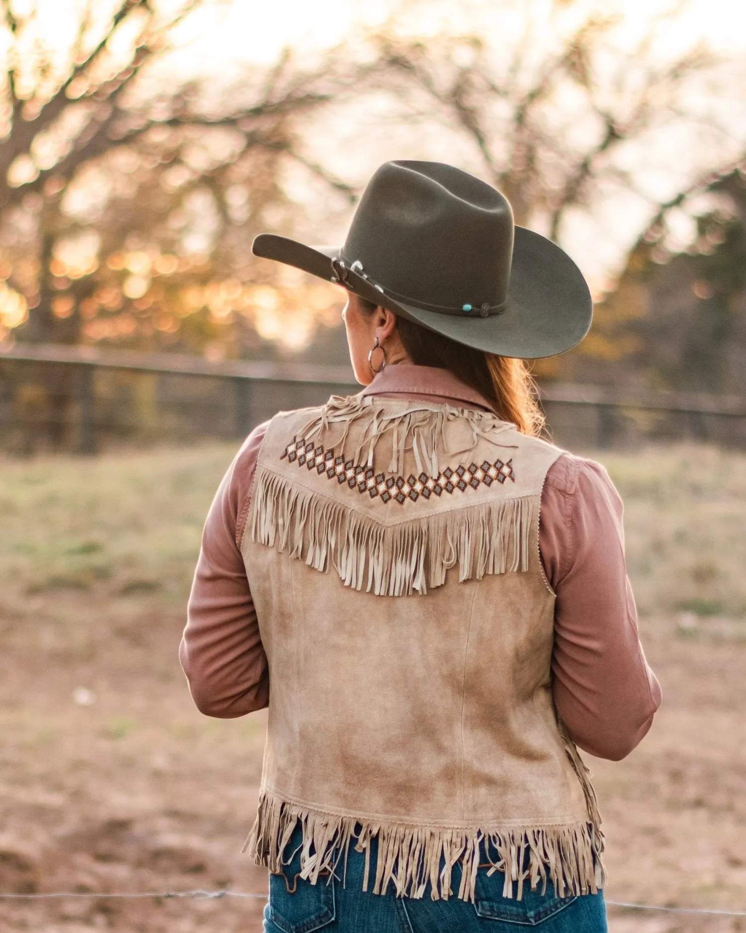 Anna Leather Fringe Vest