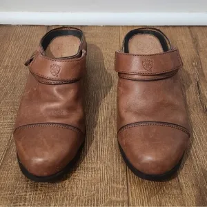 Ariat sport mule tan leather 6B brown casual comfort westerncore cottagecore