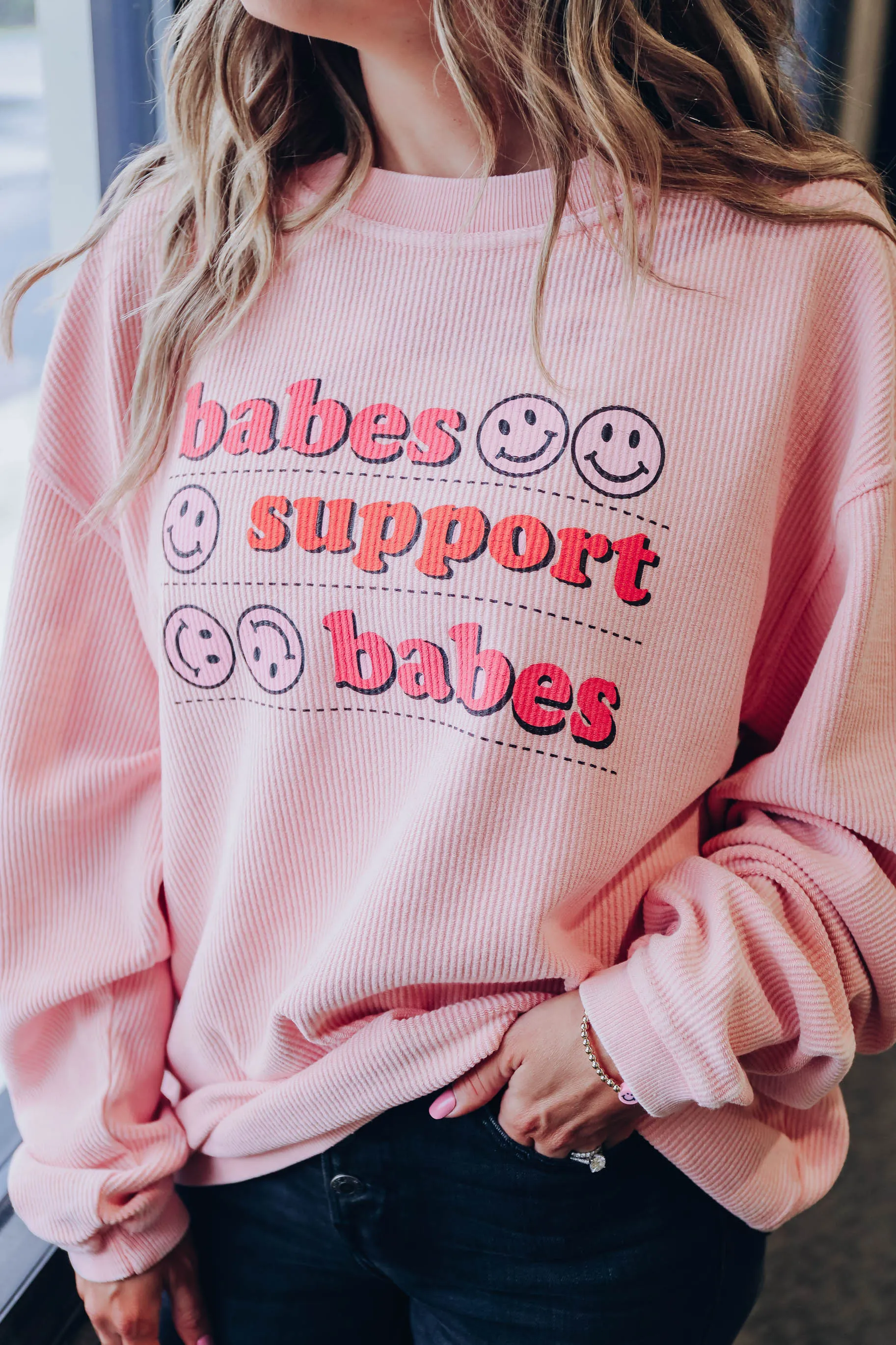 Babes Support Babes Sweatshirt - Pink