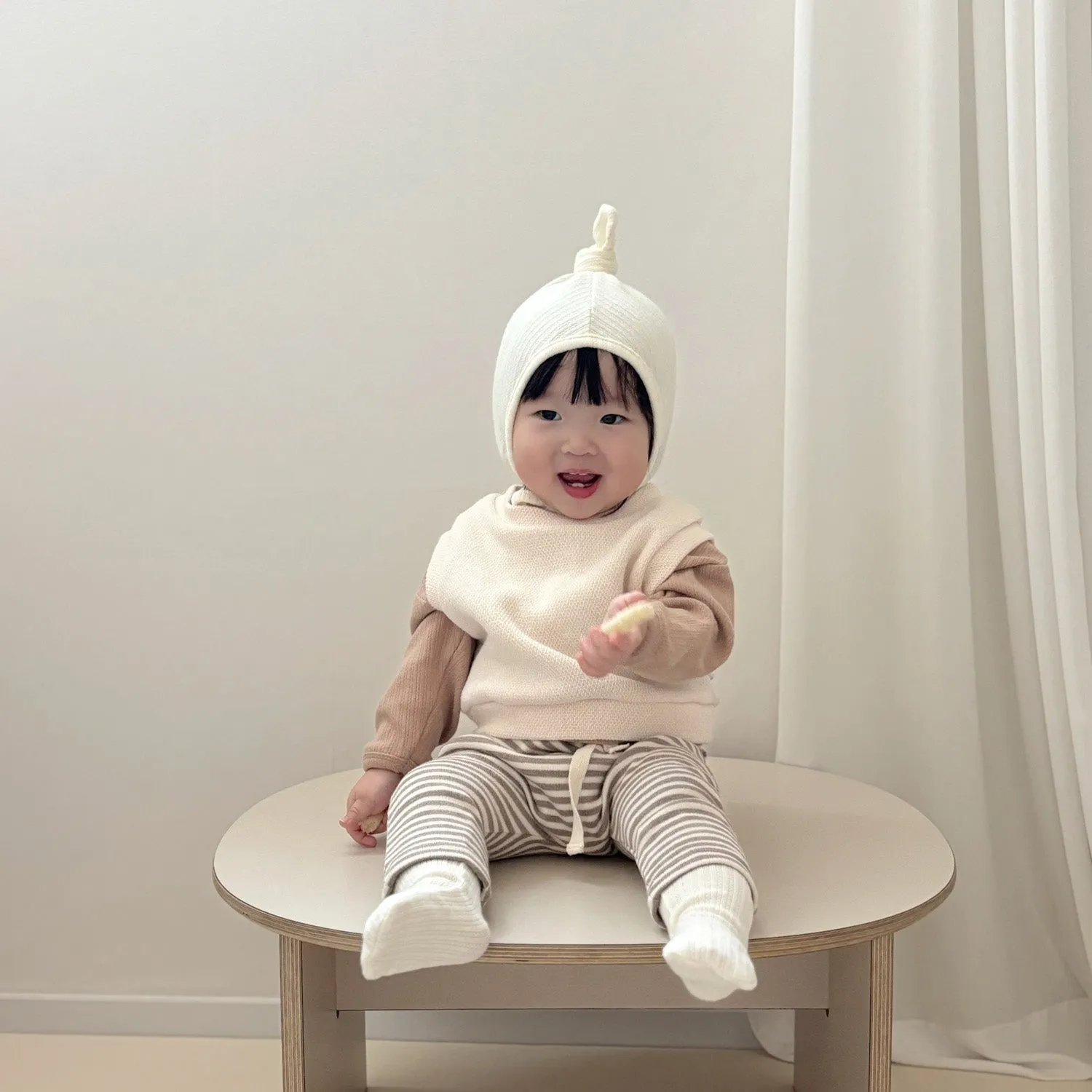 Baby Striped Leggings - Beige