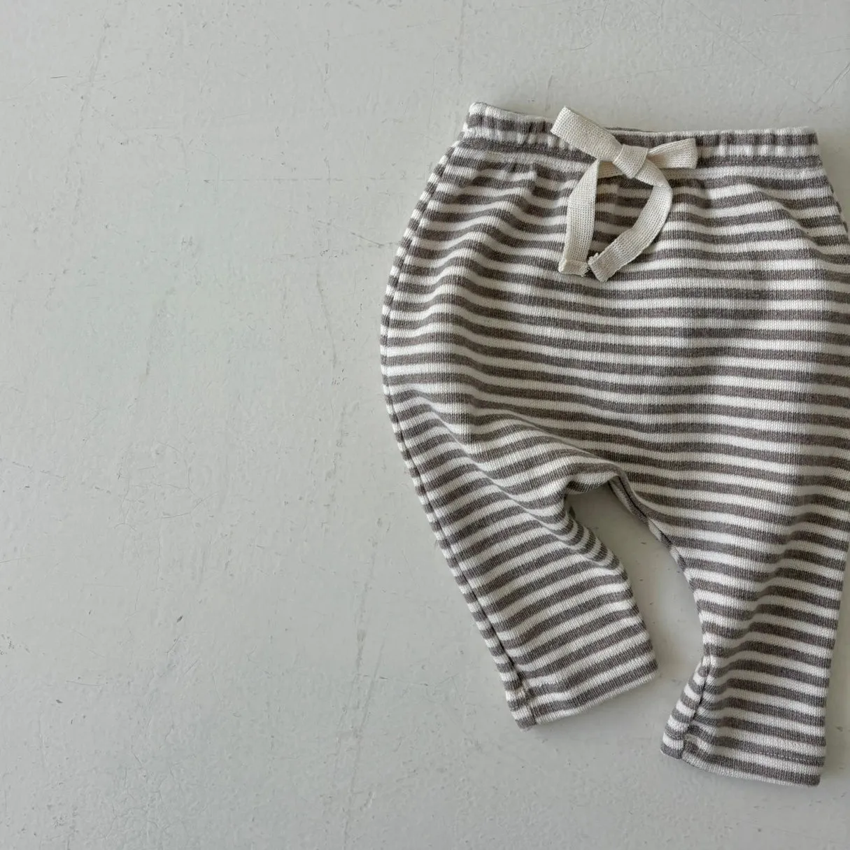 Baby Striped Leggings - Beige