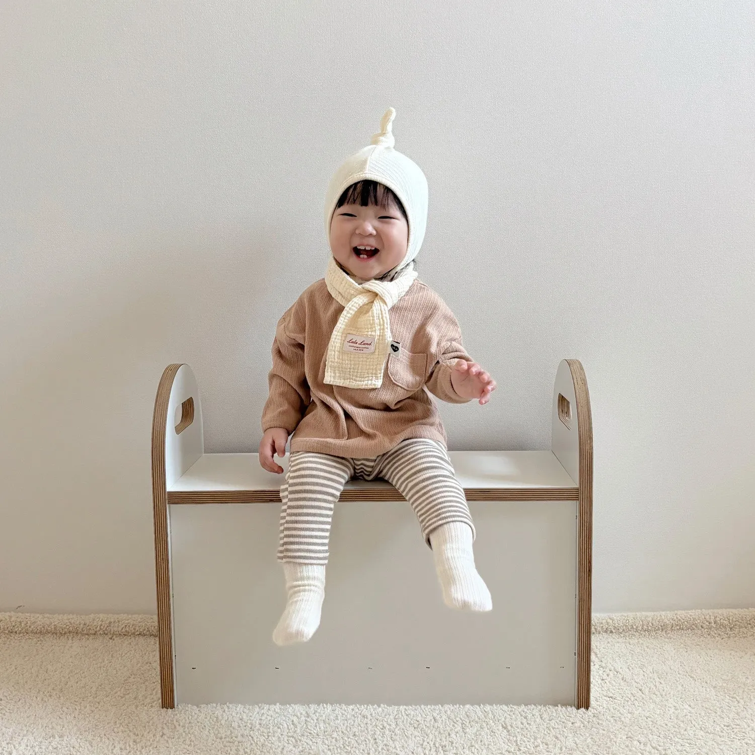 Baby Striped Leggings - Beige