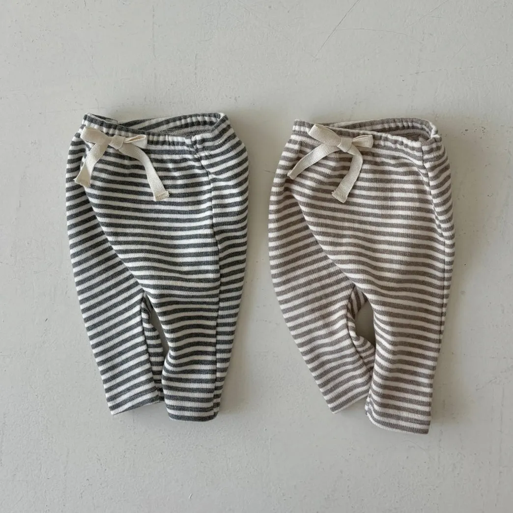 Baby Striped Leggings - Beige