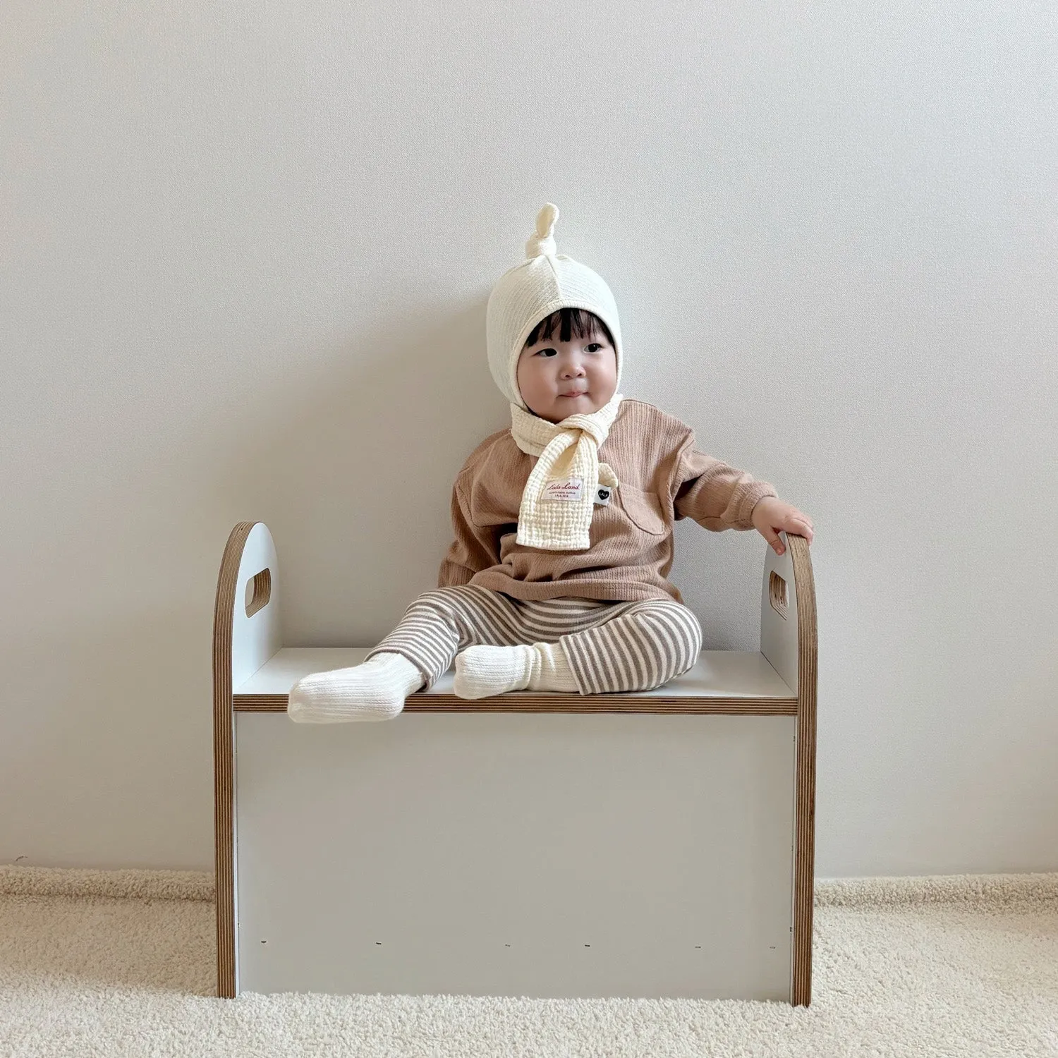 Baby Striped Leggings - Beige