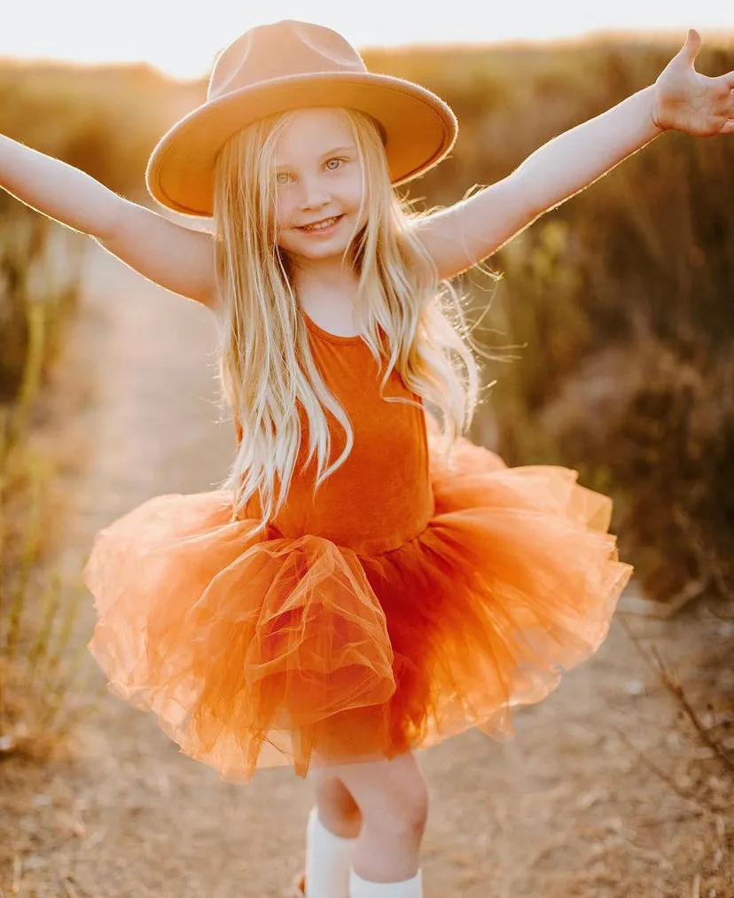 B.A.E. SUEDE TUTU DRESS - DEMI ORANGE