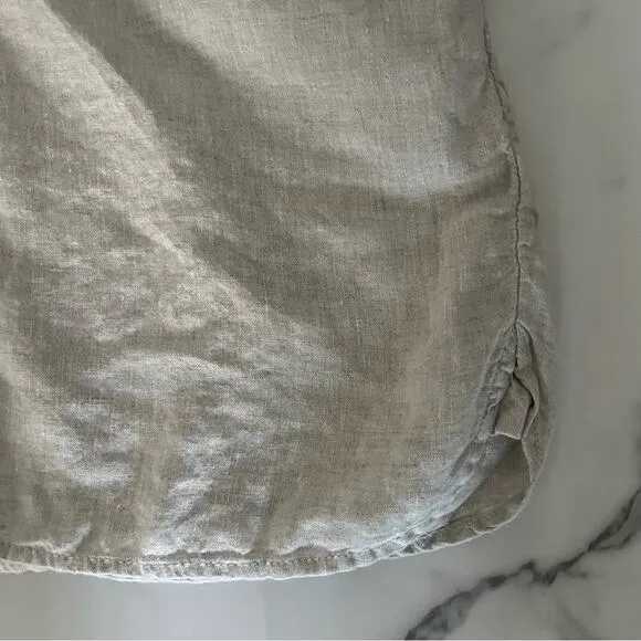 Baird McNutt X J. Crew Irish Linen shirtdress oat natural Lagenlook  XS summer