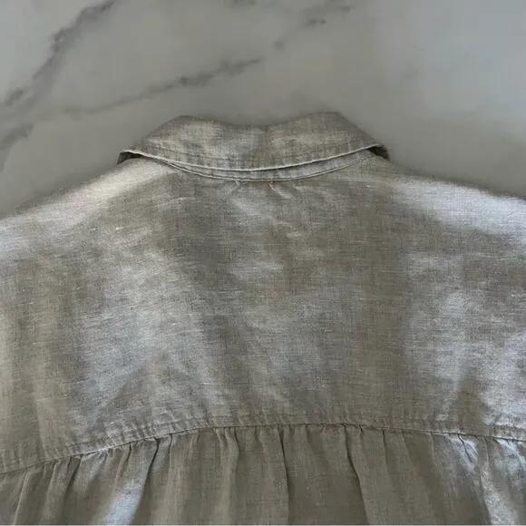 Baird McNutt X J. Crew Irish Linen shirtdress oat natural Lagenlook  XS summer