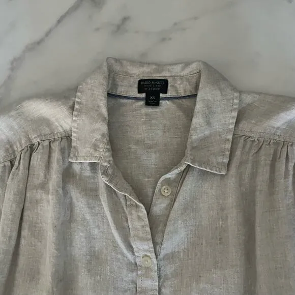 Baird McNutt X J. Crew Irish Linen shirtdress oat natural Lagenlook  XS summer