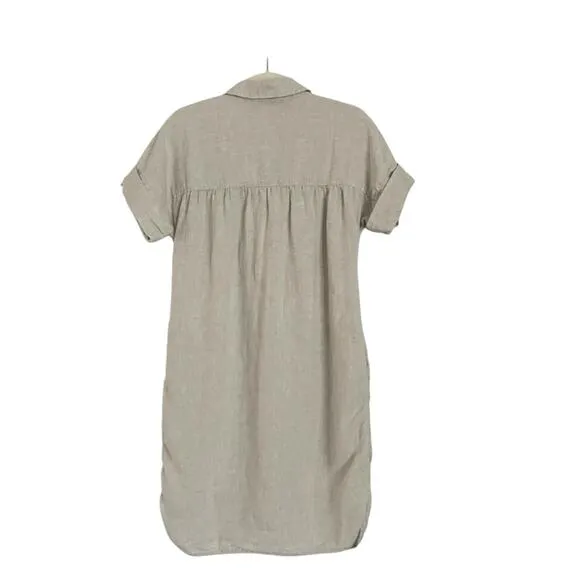 Baird McNutt X J. Crew Irish Linen shirtdress oat natural Lagenlook  XS summer