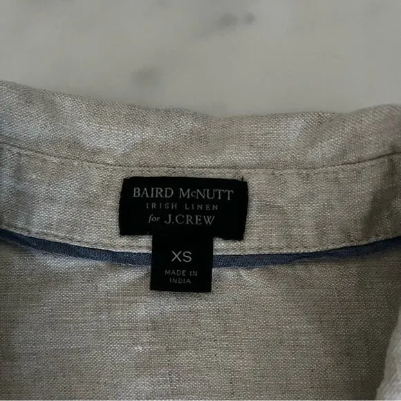 Baird McNutt X J. Crew Irish Linen shirtdress oat natural Lagenlook  XS summer