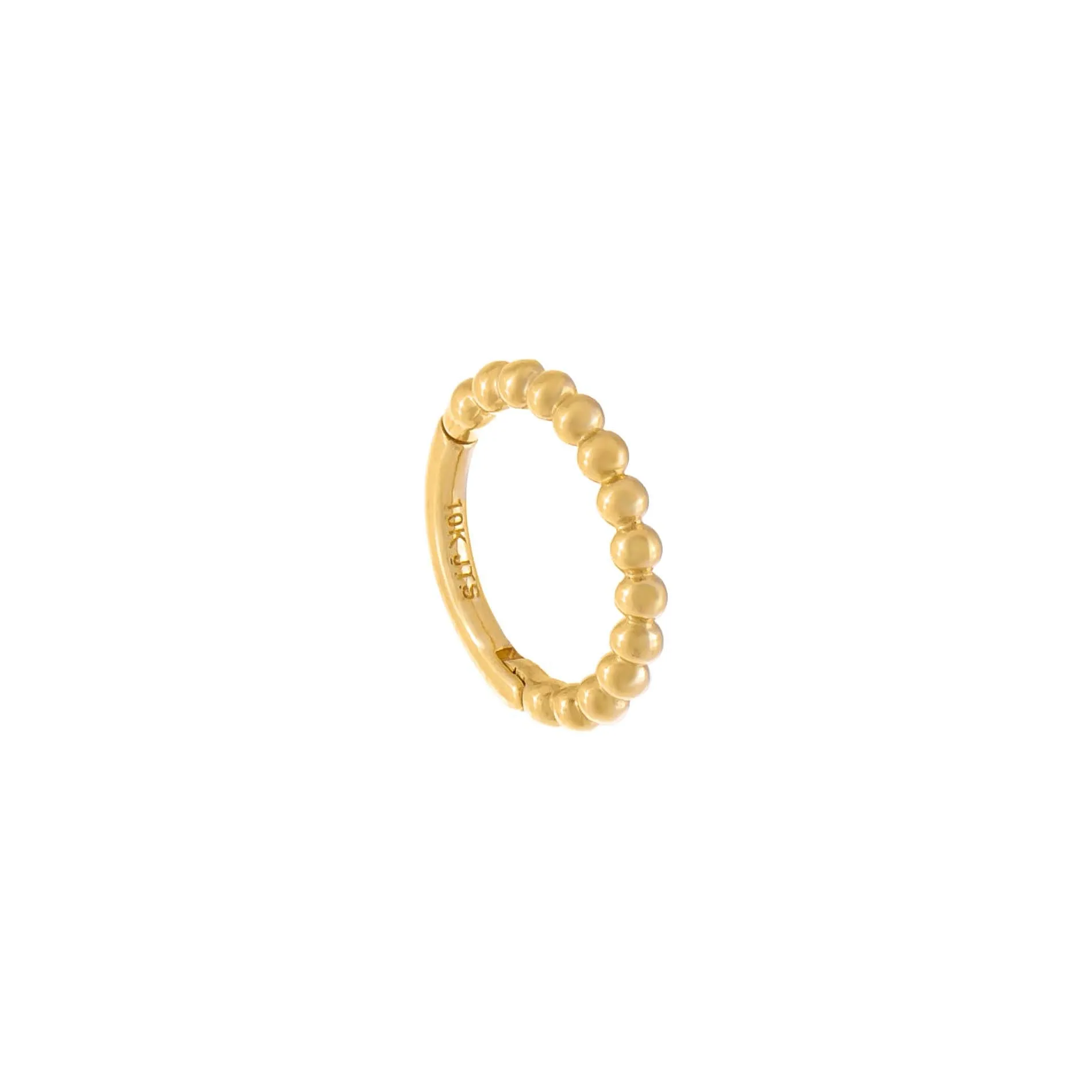 Beaded Huggie Earring 14K