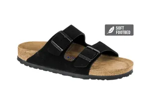 Birkenstock Arizona Black - Suede Leather/Soft Footbed Regular