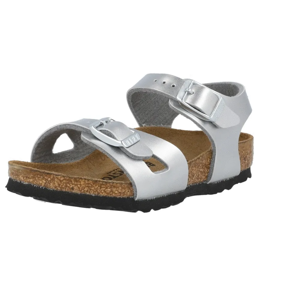 Birkenstock Rio Kids Metallic Silver Sandals