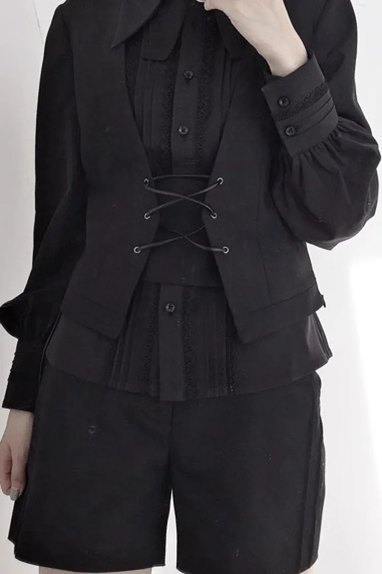Black Gothic Vintage Elegant Ouji Fashion Lolita Shorts