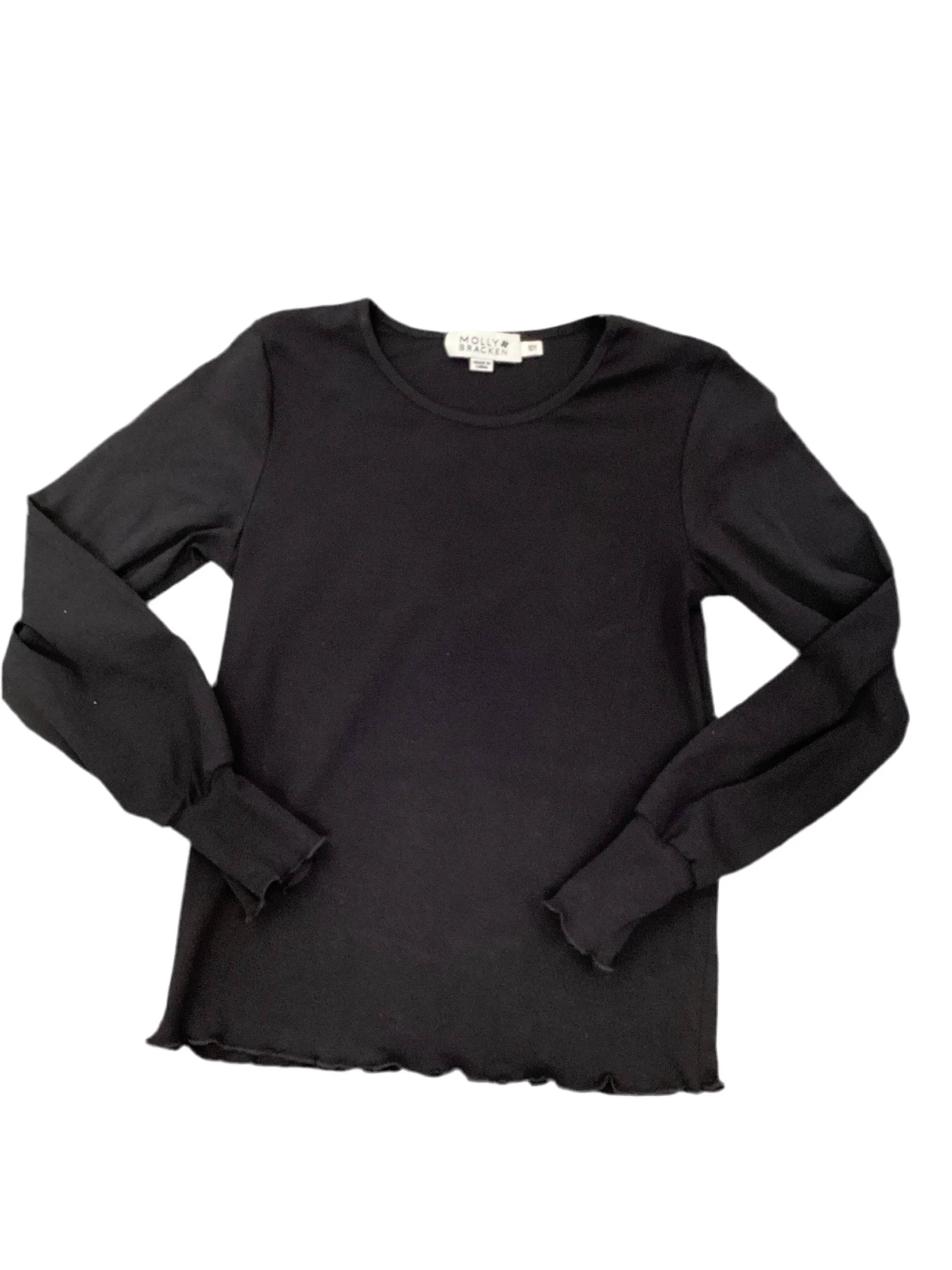 Black Lettuce Trim Top..
