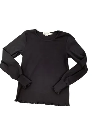 Black Lettuce Trim Top..