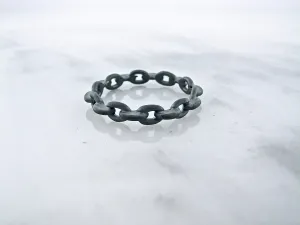 Black Silver Ring, Chain Link Band