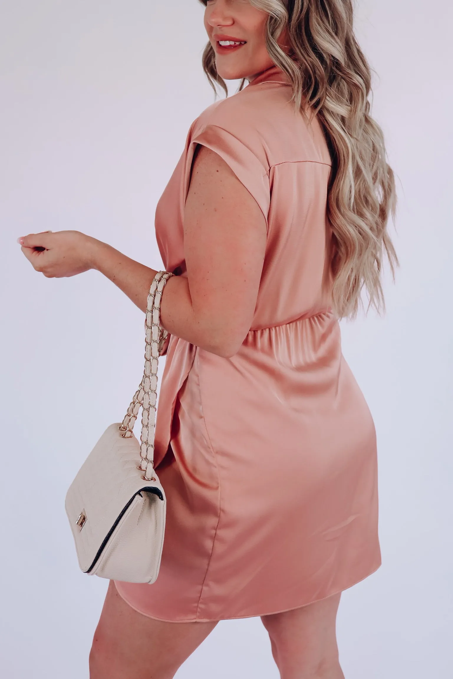 Blushing For You Satin Dress