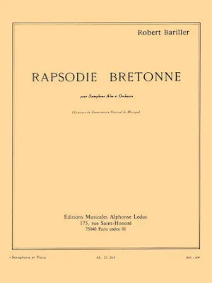 Breton Rhapsody, For Alto Saxophone And Piano