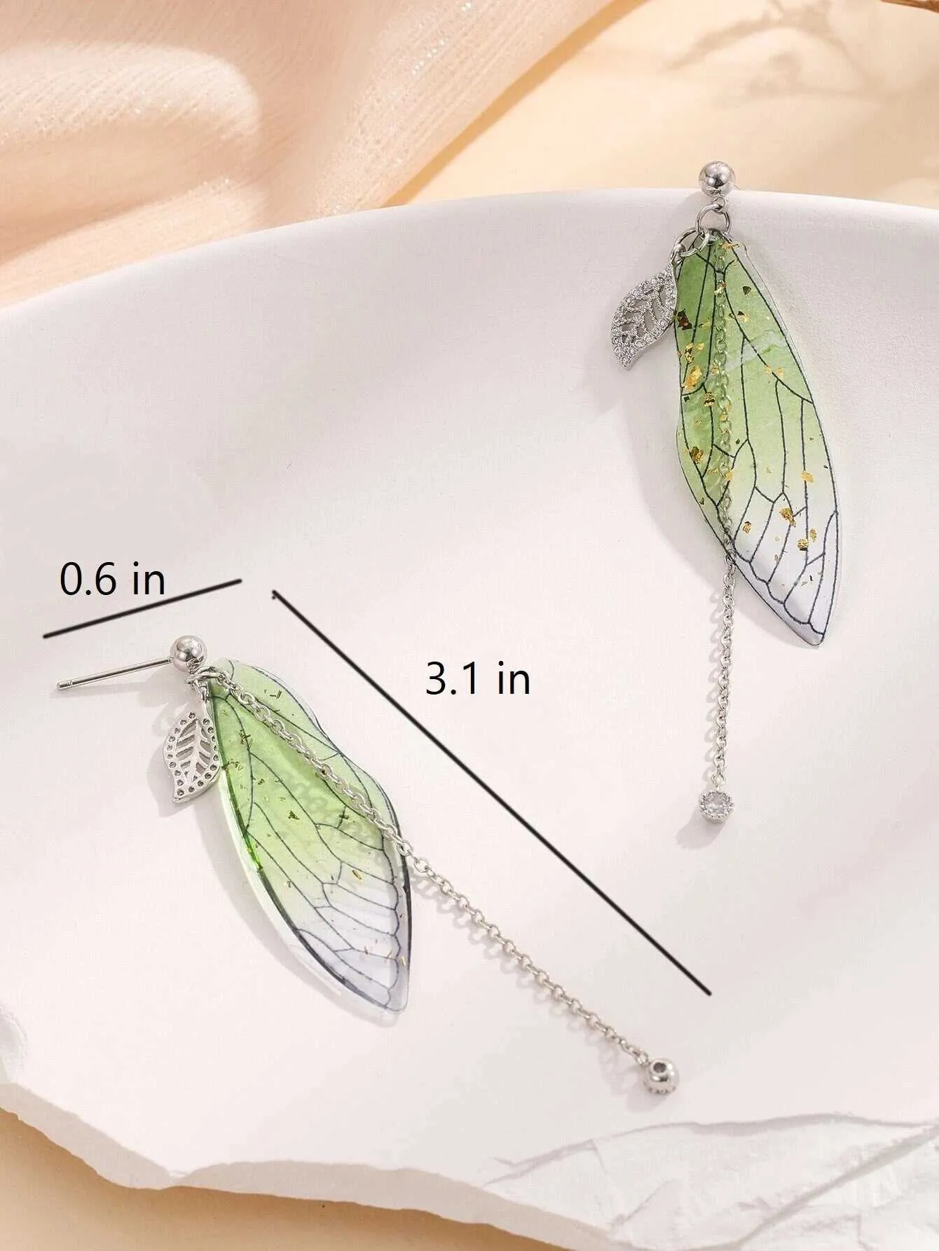 Butterfly Wing Boho Dangle Earrings, Gold Multi Color Earrings, Fairy Wing Earrings, Acrylic Wing Earrings