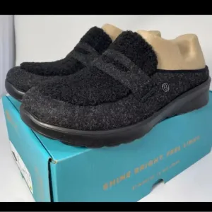 Bzees Georgia Women's Washable Sparkle Knit Mule Black Size 9 New with Box NWT