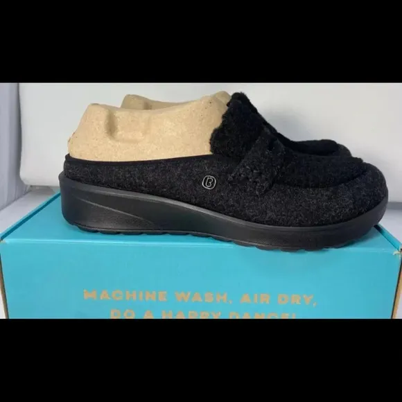Bzees Georgia Women's Washable Sparkle Knit Mule Black Size 9 New with Box NWT