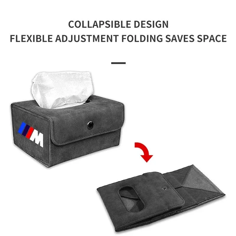 Car Suede Tissue Bag Protector Cover - Universal Tissue Box for Car