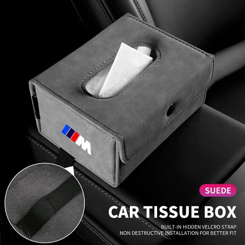 Car Suede Tissue Bag Protector Cover - Universal Tissue Box for Car