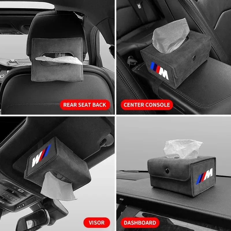 Car Suede Tissue Bag Protector Cover - Universal Tissue Box for Car