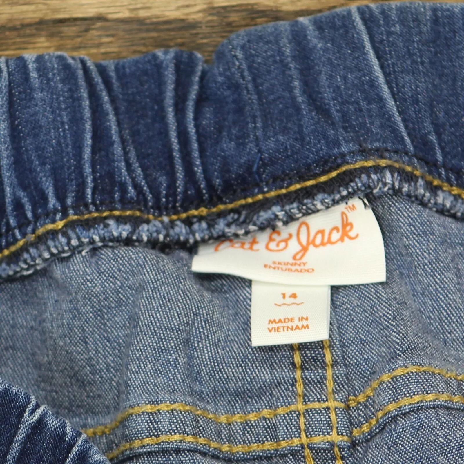 Cat & Jack Girls' Pull-On Skinny Mid-Rise Jeans Medium Blue 14