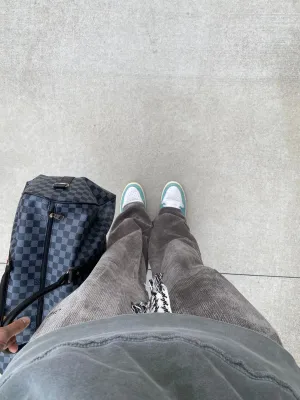 Cement Grey Suede Pants