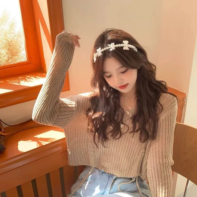 Chic Bowknot Pearl Hair Band