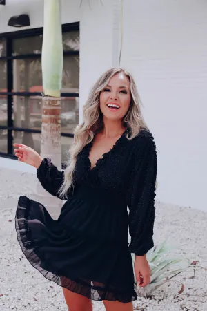 Chic Nightlife Tinsel Tiered Dress