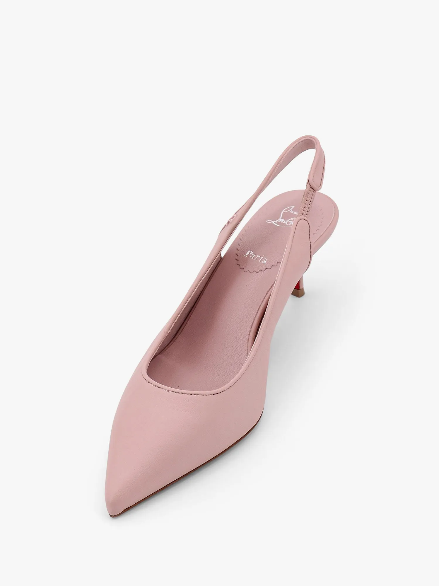 Christian Louboutin Sporty Kate Leather Slingback With Metal Monogram
