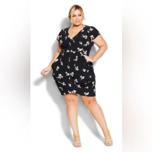 City Chic Demure Navy Floral Tunic Dress Size 22 NWT