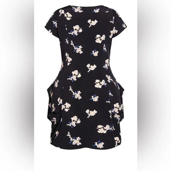 City Chic Demure Navy Floral Tunic Dress Size 22 NWT