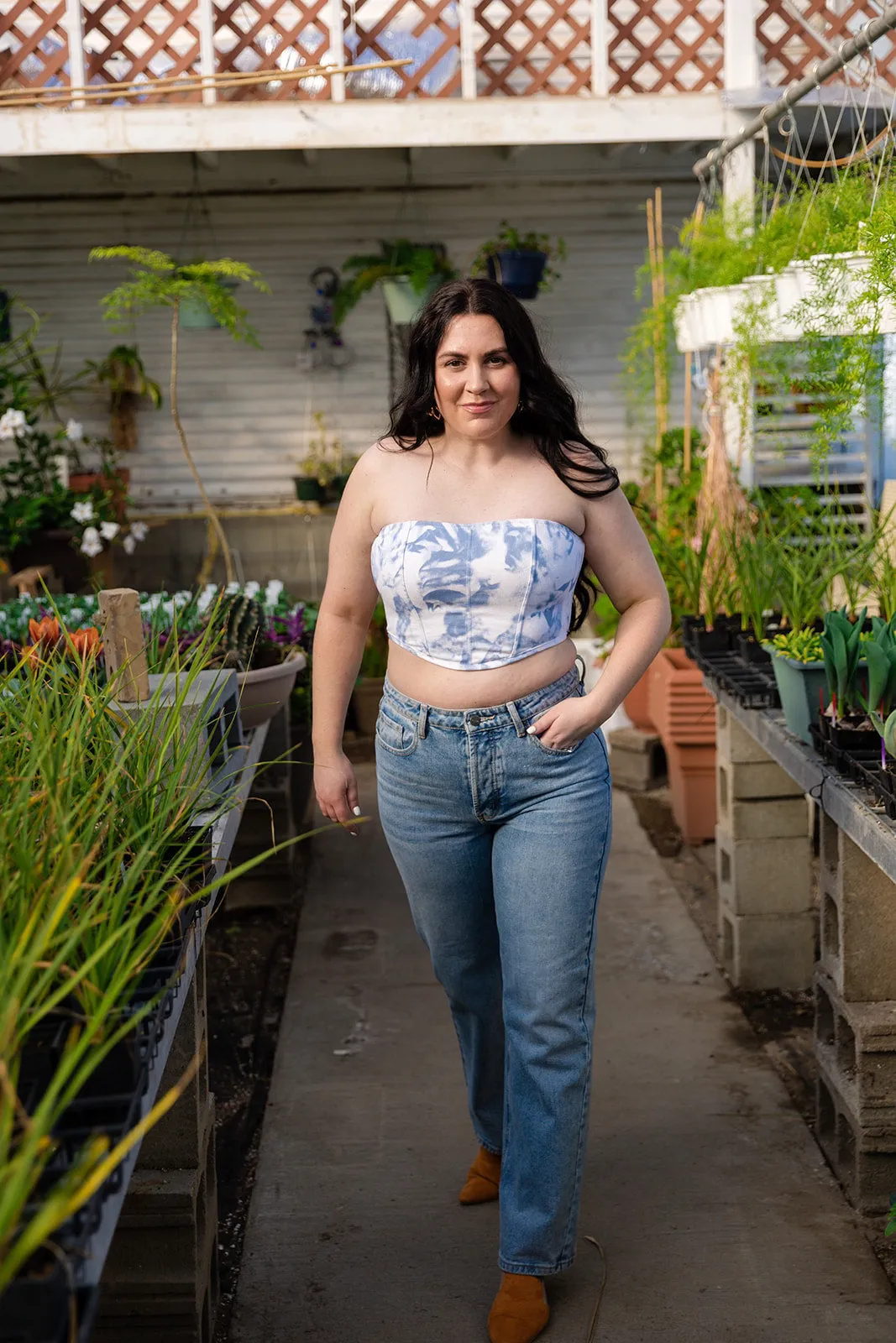 Claire Print Twill Corset Top